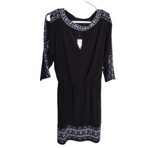 Women's SERRA MIDI DRESS WITH BUILT IN BRA NEW BLACK/WHITE Medium | eBay