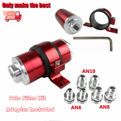 6AN/8AN/10A Fuel Filter High FLOW 100Micron Cleanable Inline Fuel Filter Adapter