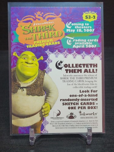 SHREK THE THIRD Promo Card #S3-2 Inkworks 2007 - Picture 2 of 2