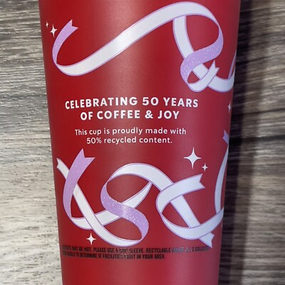 Starbucks 50 Yrs Celebration 2021 Reusable 16oz Red Holiday Coffee Plastic  Cup | eBay