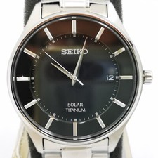 SEIKO SELECTION SBPX103 Black Silver Titanium Solar Men's Watch New in Box