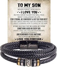 To My Son Grandson Bracelet from Mom Grandma, Infinity Knot Love You Forever Lin