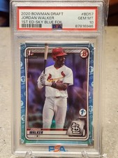 2020 Bowman Draft 1st Edition Jordan Walker BD-57 Sky Blue Foil PSA 10 Cardinals