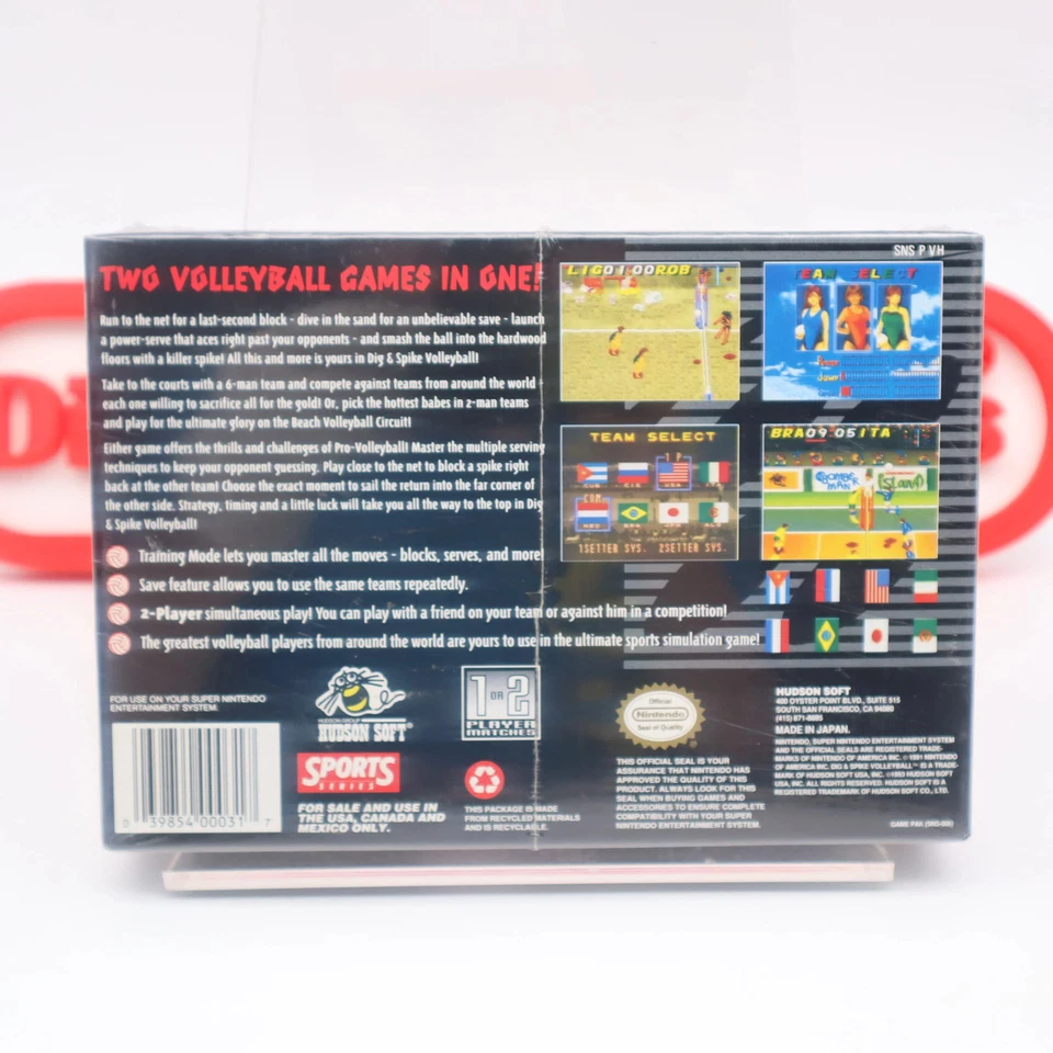 DIG & SPIKE VOLLEYBALL - NEW & Factory Sealed with V-Seam! (SNES Super Nintendo) - Image 4 of 4