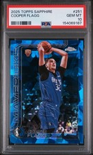 2025 TOPPS CHROME SAPPHIRE EDITION #251 COOPER FLAGG PSA 10