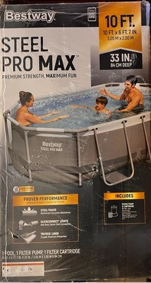 Bestway Steel Pro Max Round Above Ground Pool Set with Filter Pump 10ft x 33in