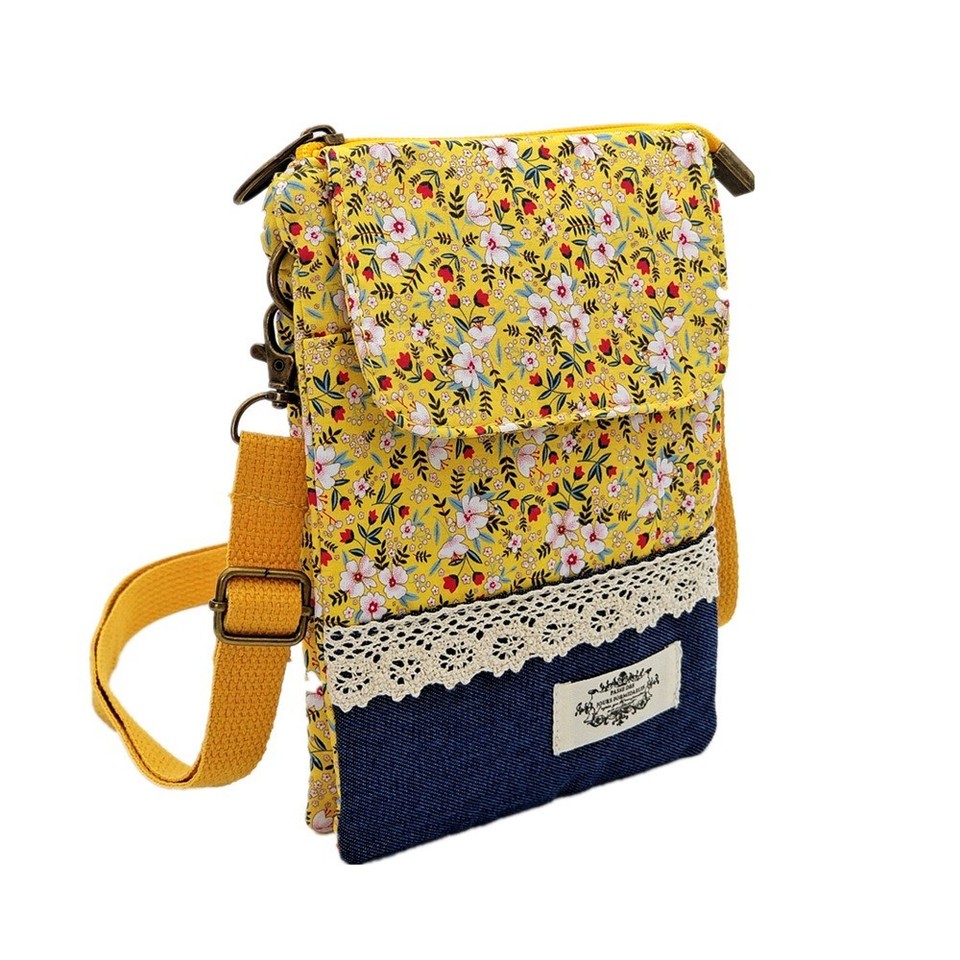 Suobstales Small Crossbody Messenger Bag - Pug Dog Daisy Print Adjustable Strap Phone Purse - View #11