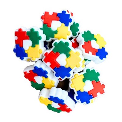 Lashicorn Autism Awareness Puzzle Silicone Focal Beads | 12 Pc Multicolor