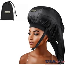 Adjustable Heat Cap W/ Drawstring Hair Drying Conditioning Curlers Rollers New