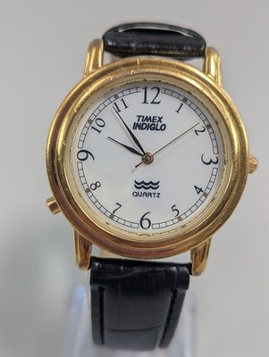 Timex Indiglo - watch with Gold Case and black band