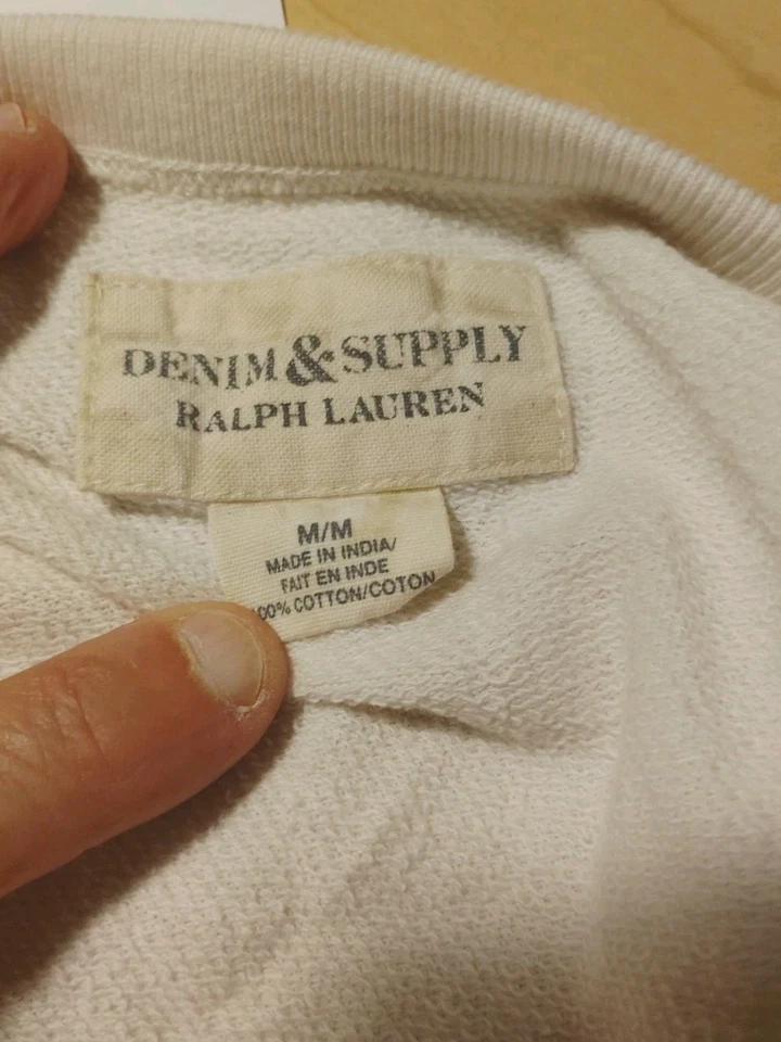 De colección Denim & Supply Ralph Lauren Blanco Crop Longhorn Calavera Mujer Talla M RARO Foto 4 de 4