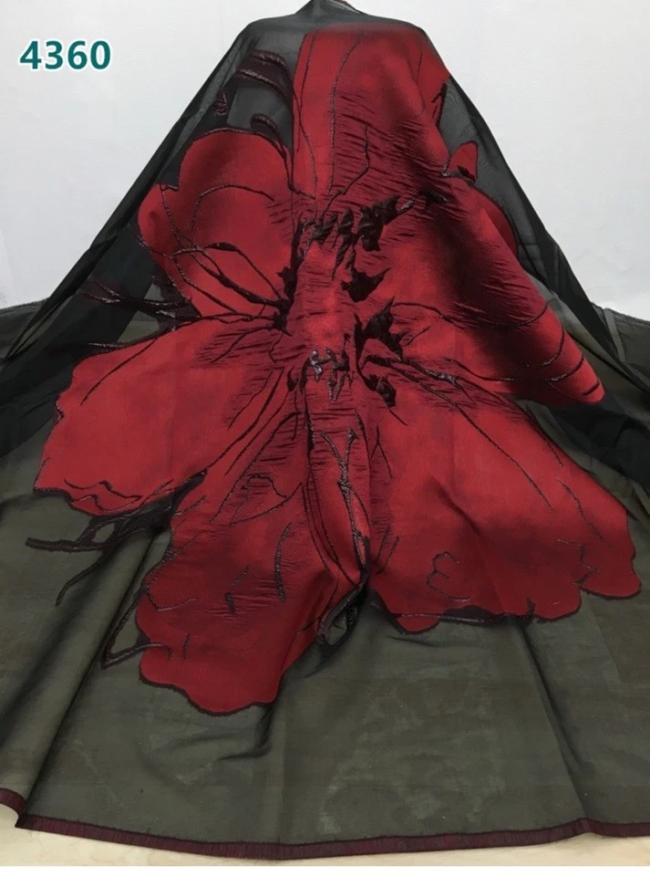 Flor de brocado africano de lujo jacquard, 5 yardas Foto 2 de 4