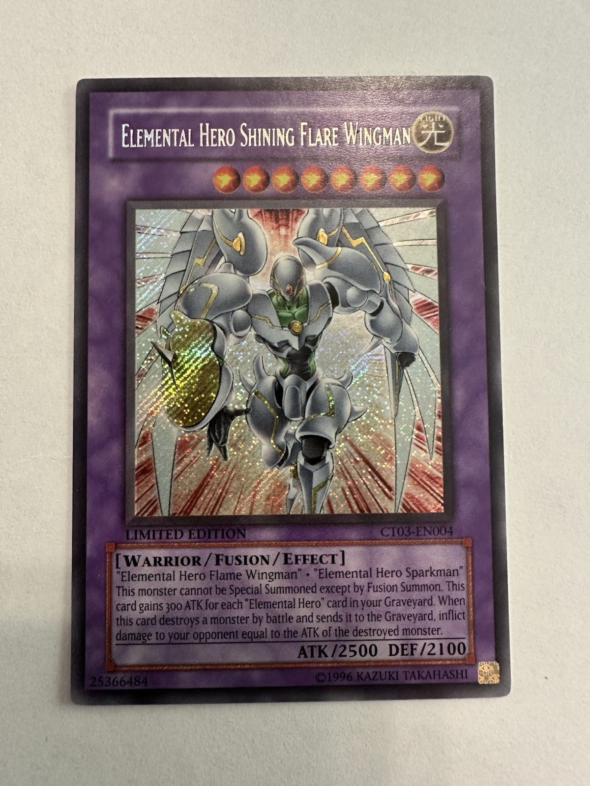 Elemental HERO Shining Flare Wingman CT03-EN004 YuGiOh Collectible Tins 2006 trading card — raw and PSA graded price guide