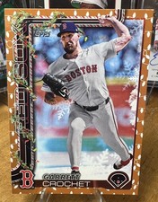 2025 Topps Holiday Baseball Garrett Crochet #H22 Gold Holiday Lights SP Red Sox