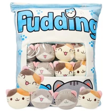 Cat Plush Pillow Throw Pillows, Cute Plushies with Kitten Doll, Bag of Remova...