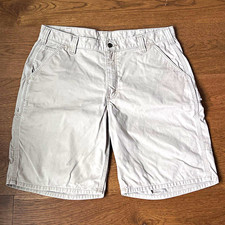 Carhartt Relaxed Fit Cotton Denim Shorts 10  Men's Size 38 Khaki Tan Pockets