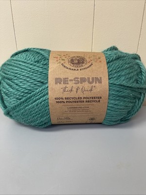 Lion Brand Yarn 843-176I Re-Spun Thick & Quick Yarn, Jade 223 Yards Boho Chic
