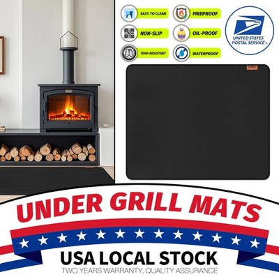 Fireproof Under Grill Mat 60''x48'' Outdoor Patio Lawn Deck Fire Resistant Pad US