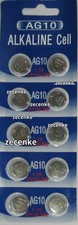 10 Pk AG10 LR1130 389 390 189 L1131 LR54 D389 Alkaline Button Cell Battery