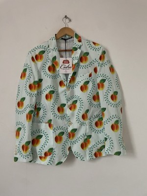YMC Stella Artois Cidre Peach Print Pool Blazer Jacket Rare Collaboration Large