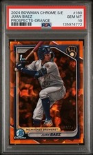 Juan Baez 2024 Bowman Chrome Prospects Sapphire Orange #BCP-100 9/25 PSA 10