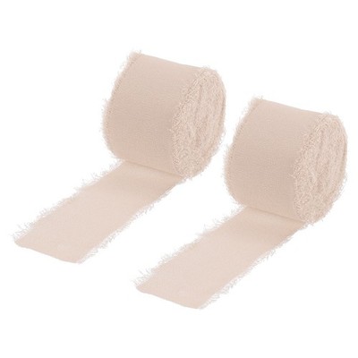 Chiffon Band 1,5'' x 10 Yard hellweiß seide Blumenband 2er Pack