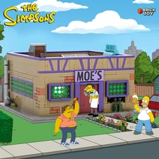 The Simpsons Moe's Tavern Building Blocks,  Modular Bricks Set Model 1736 PCS🎁
