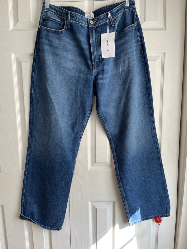NWT Frame “The Baggy” Blue Jeans Regular $230 Women Size 34