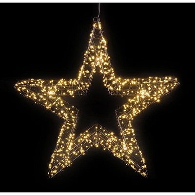 Lunartec 3D-LED-Lichterstern, Firework-Effekt, 1.440 LEDs, warmweiß, IP44, 50cm