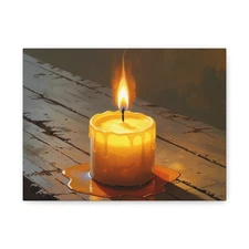 Melting Candle Painting Canvas | Matte Stretched Wall Art