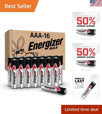 MAX AAA 16 Pack - Alkaline Batteries with 12- Shelf Life & Safety Technology