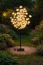 4FT Solar Cream Blossom Tree – 100 LED Warm White Lights Garden Outdoor Decor