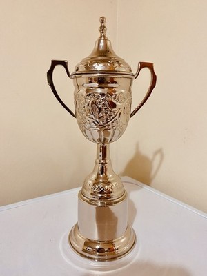   Silber Trophäe 12'' ungraviert Vintage gebraucht Pokal Auszeichnung ideale Anzeige Mehrzweck