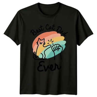 Best Cat Dad Ever Herren T-Shirt Katzenpapa Katzen Vatertag Geschenk für Ihn