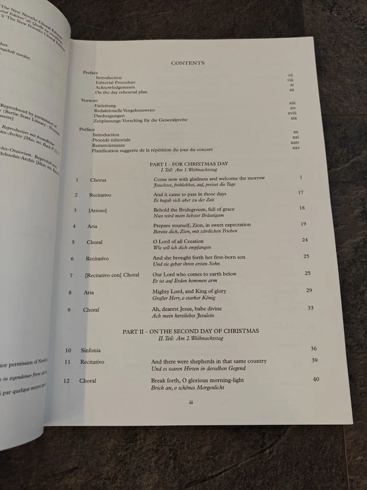 J S Bach Christmas Oratorio The New Novello Choral Edition Vocal Score 1999 - Image 4 of 4