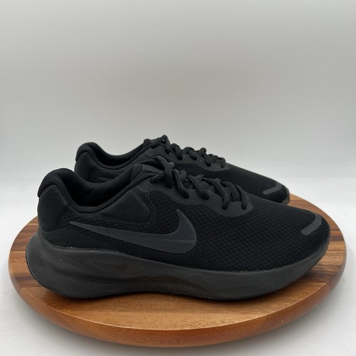 Size 7.5 Wide Nike Mens Revolution 7 Black Running Sneakers Shoes FB8501-001
