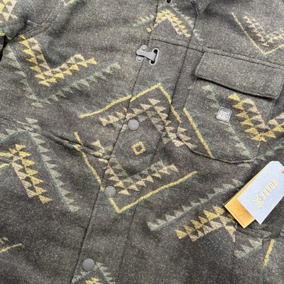 Roark X Manawa Tapu Axeman Wool Blend Aztec Style Lined Jacket