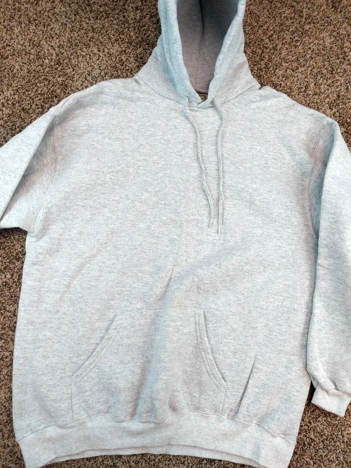 Sudadera con capucha vintage LEE de peso pesado para hombre años 90 en blanco gris XL Foto 2 de 4