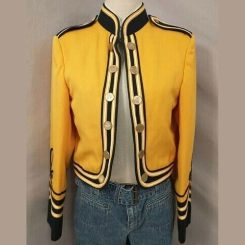 Mens Yellow Band Jacket Military Front Look Short coat - product listing photo