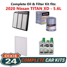 2020 Nissan TITAN XD 5.6L Complete Cabin, Air & Oil Filter Kit (0W-20)