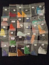30 small part bags of square diamond painting drills in DMC colours