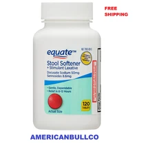 Equate Stool Softener Plus Stimulant Laxative Tablets for Constipation, 120 Ct