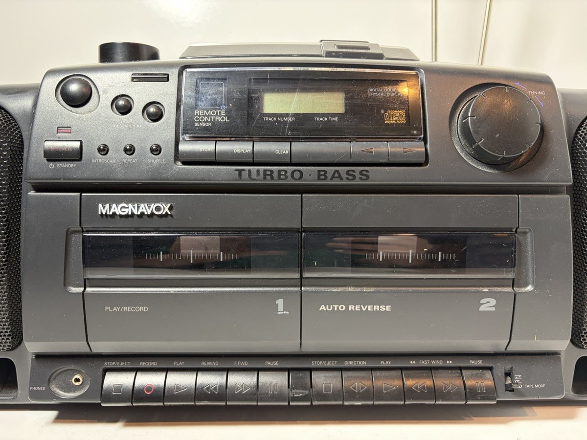 Magnavox AZ8400 GY01 VTG CD/Dual Cassette Stereo AM/FM Boombox for
