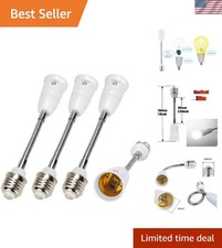 Durable E27 Light Bulb Socket Adapter Set - 4-Pack 7.8 Inch Heavy-Duty Extender