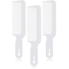 Boao 3 Pieces Barber Combs Flat Top Clipper 3 Count (Pack of 1), White 