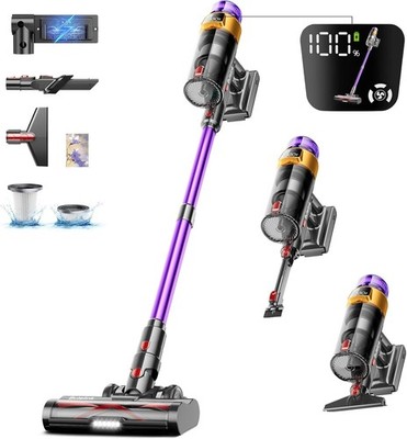 Akku Staubsauger 50000Pa/600W/65Mins 1,8L Staubsauger Kabellos Mit Oled-Display.