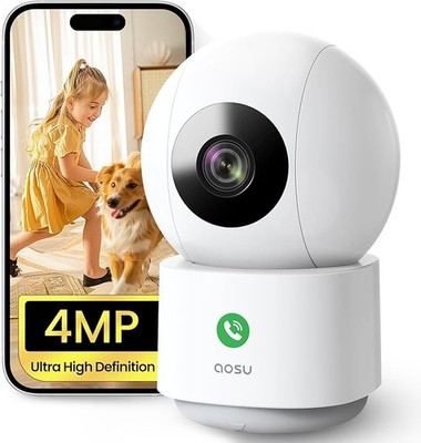 Aosu 4MP Überwachungskamera Innen WLAN Kamera, 360 ° Bewegungsverfolgung, Homeki