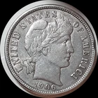 USA 1906 dime old silver coin #4596 HIGH GRADE XF