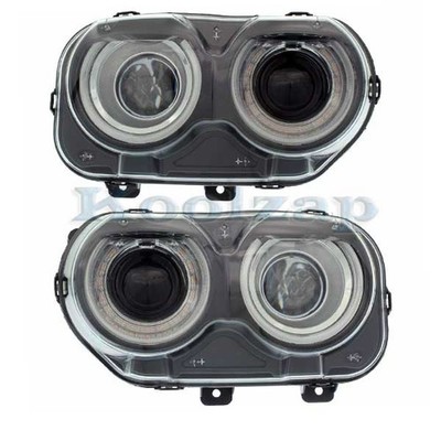 CAPA For 15-23 Challenger Halogen Headlight Headlamp Head Light w/Bulb SET PAIR