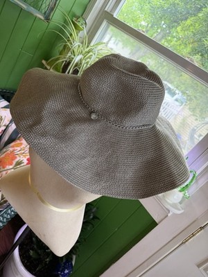 New Jennifer Lopez JLO Silver W/metallic Weave Straw Wide Brim Floppy Hat